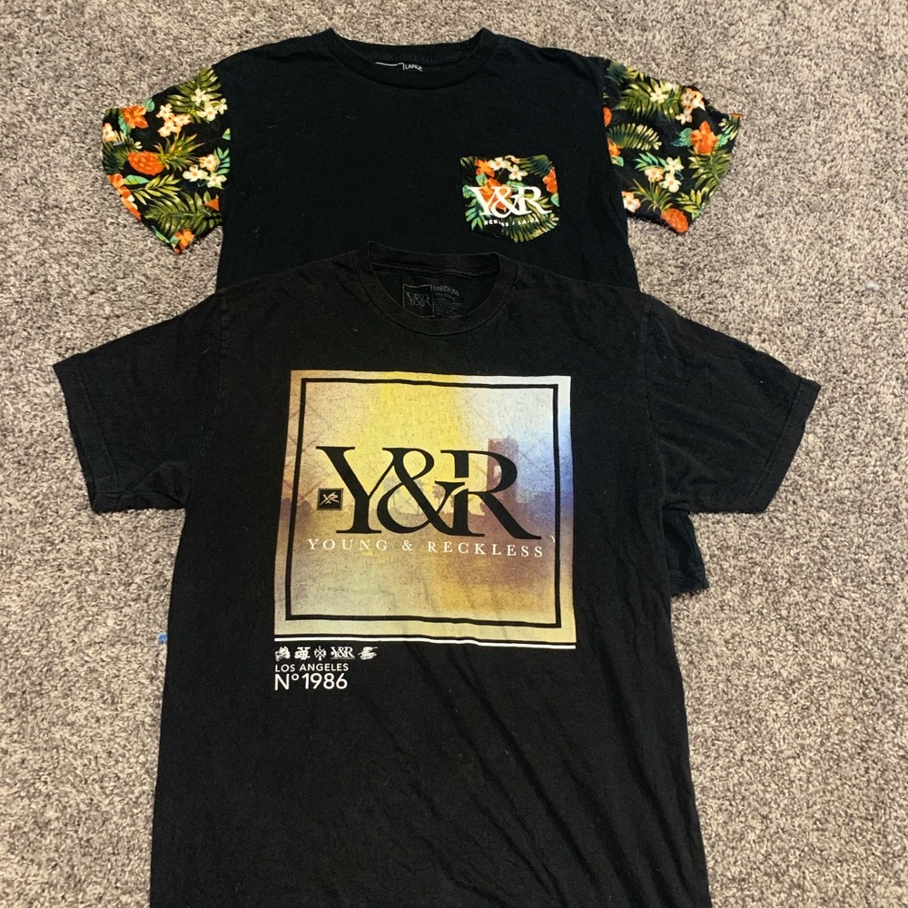‼️PAIR‼️ young and reckless graphic tees